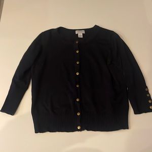 Carmen Marc Valvo, Black snap button down sweater